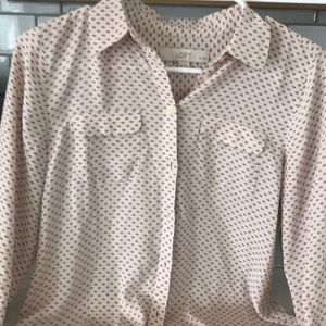 Ann Taylor Loft button down dress shirt tan